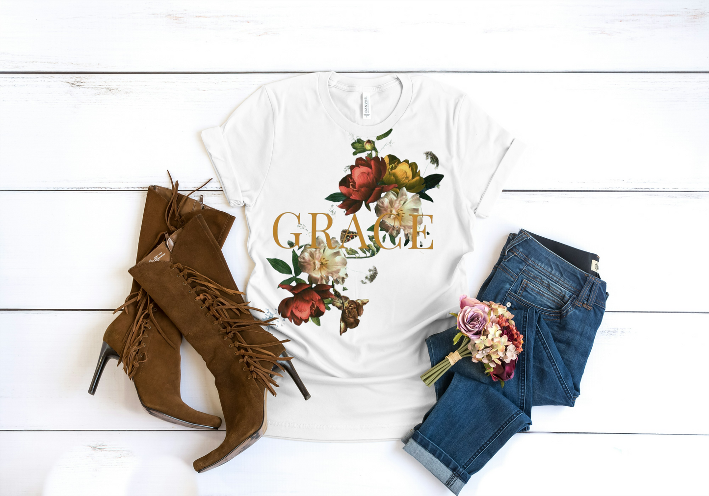 Grace - Vintage Roses Graphic Tee