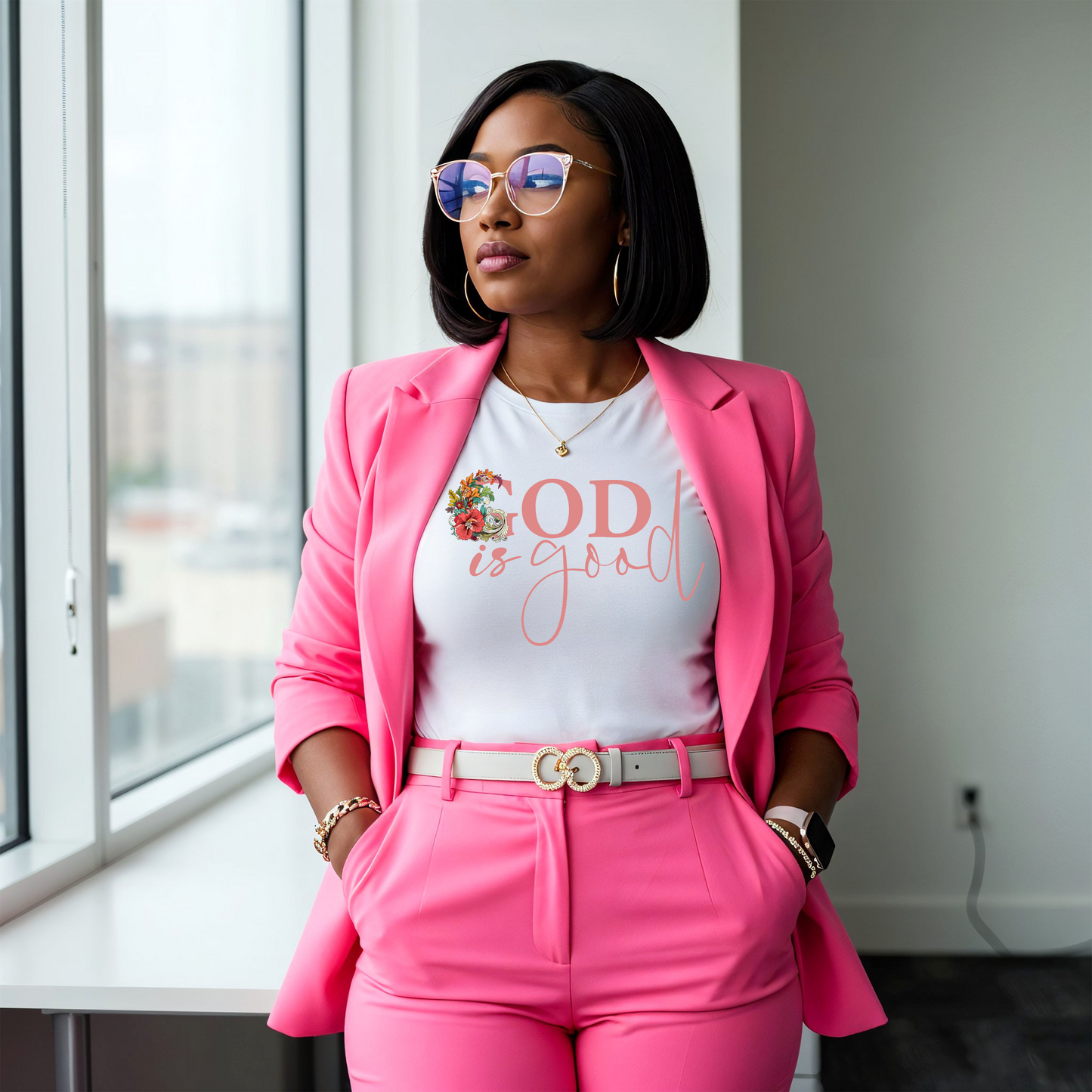 God is Good Floral Tee