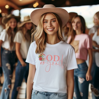 God is Good Floral Tee
