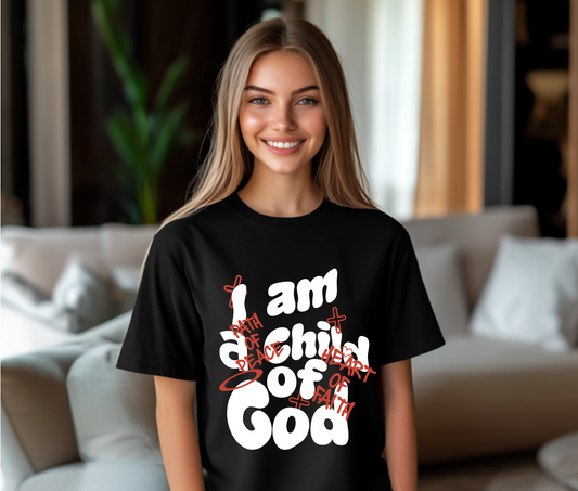 Child Of God Tee-White Script