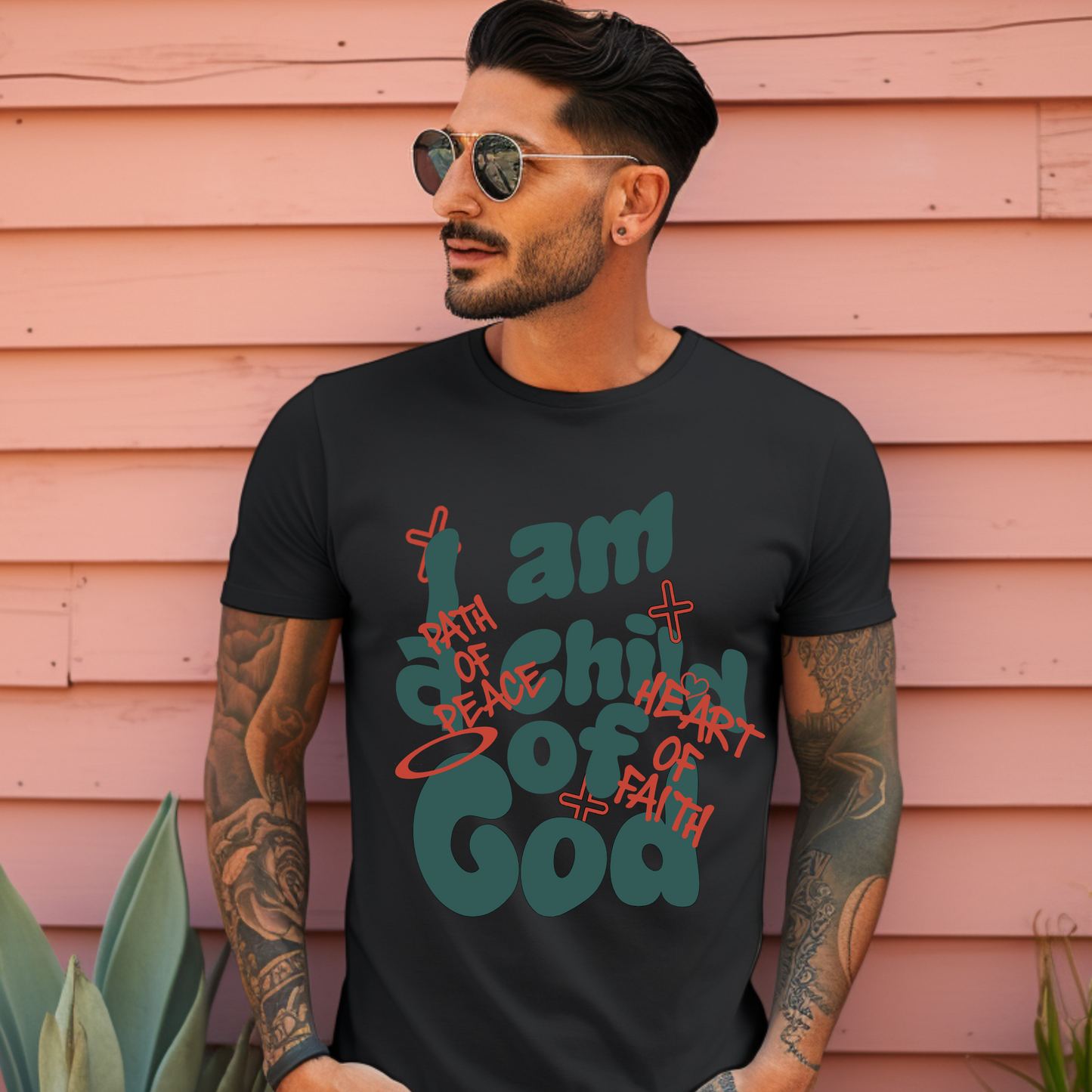 Child of God Tee- Green Script