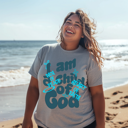 Child of God Tee -Blue Script